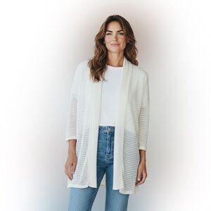 Chic White Open-Front Cardigan